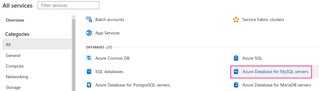 azure mysql in app azure mysql in app